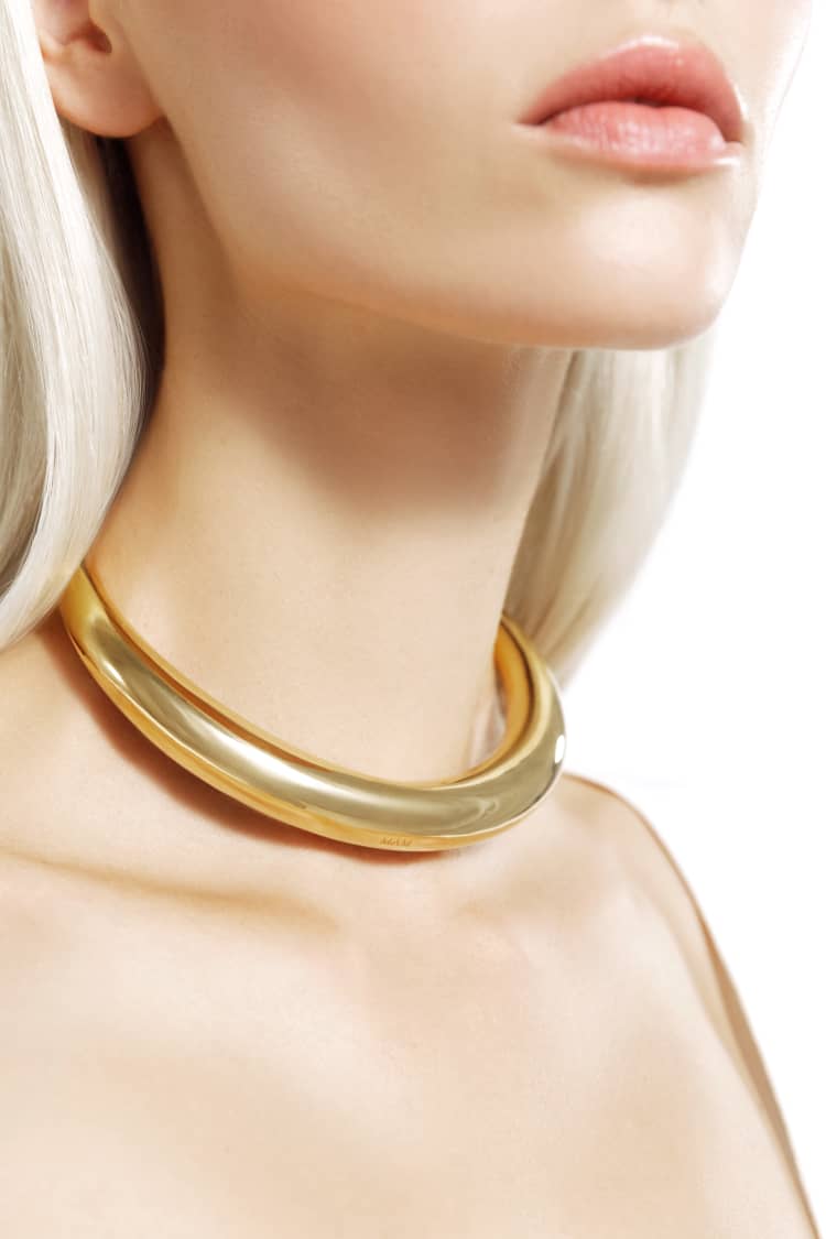 round minimalist choker necklace in gold MAM ORIGINALS