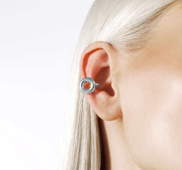 Silver Doughnut Ear Cuff Earring