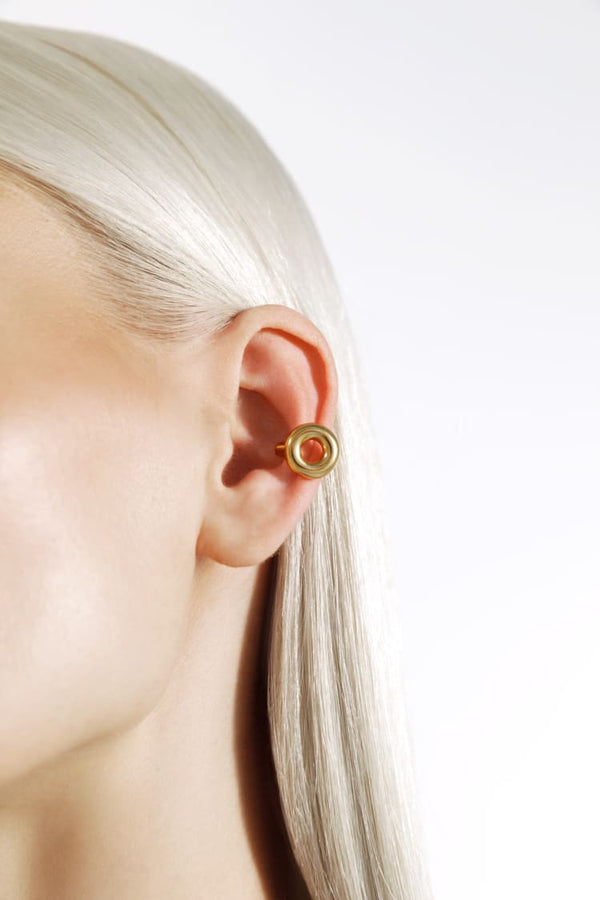 doughnut ear cuff earring in gold