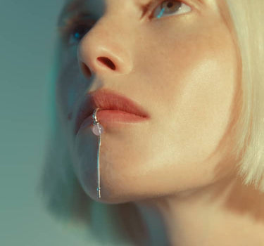 Silver Lip Cuff with Chain