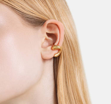 c-shaped organic earcuff in gold