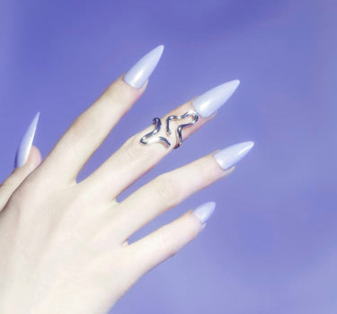 Liquid midi ring in silver