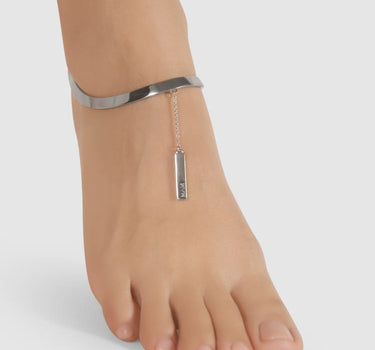 Silver Anklet Bracelet with Chain