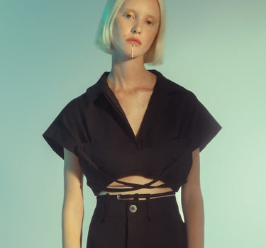 Silver Lip Cuff with Chain