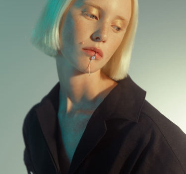 Silver Lip Cuff with Chain