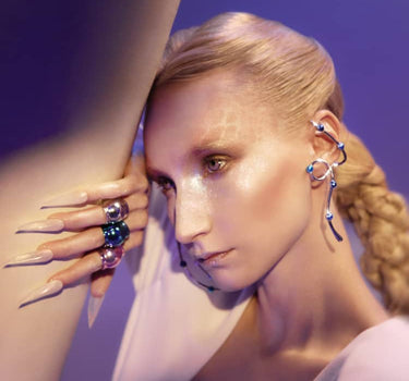 Casa Batlló dangle earcuff in silver