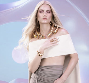 Drops huge Necklace - gold