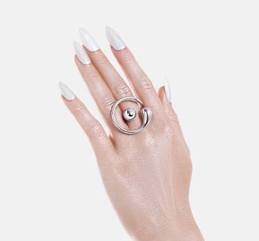 Anillo Drop Circular - Plata
