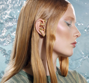 wrap-around organic earcuff in gold