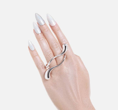 Double-Finger Drop Ring - silver