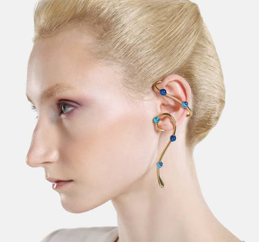 Casa Batlló dangle earcuff in gold