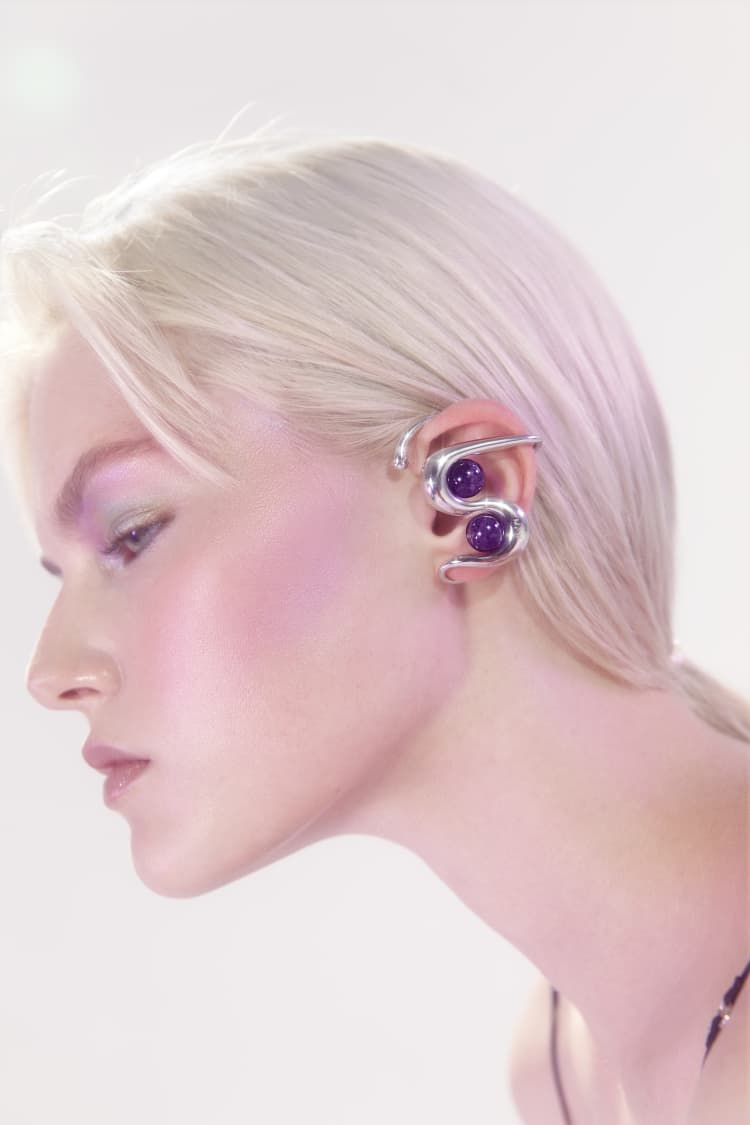 Ear cuff de plata con amatista