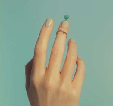 Silver Nail Ring with Stone