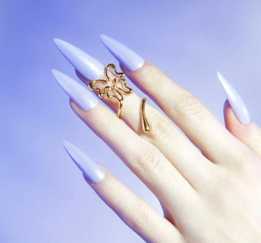 Gold Butterfly Nail Midi Ring