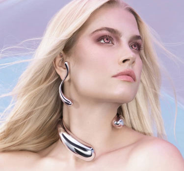 Drops Asymmetrical Necklace - silver