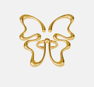 Anillo grande de mariposa de oro