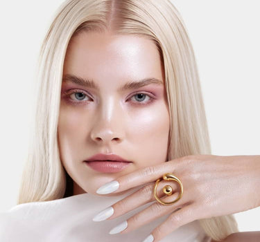 Anillo Drop Circular - Oro