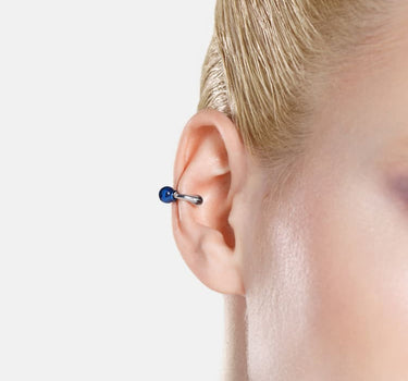 Ear cuff huggie Casa Batlló en plata y azul