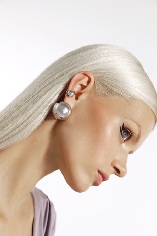 ball earring in silver
