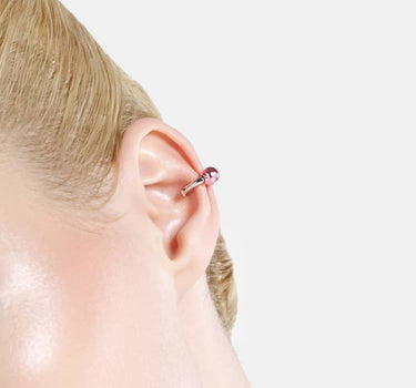 Casa Batlló huggie earcuff in silver and rose