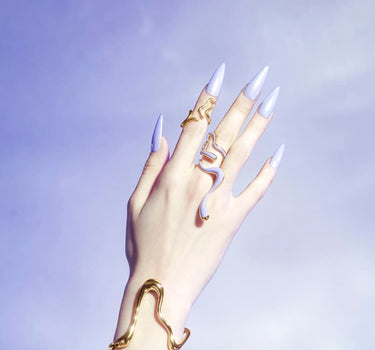 Liquid midi ring in gold