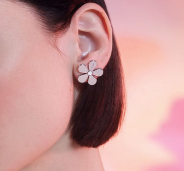 Silver Daisy Stud Earrings