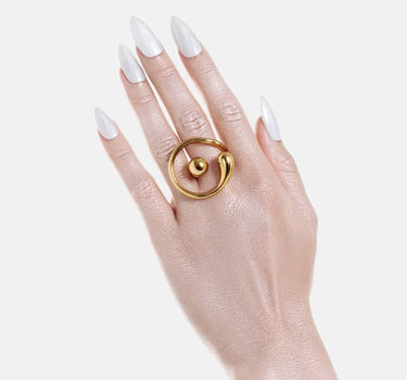 Anillo Drop Circular - Oro
