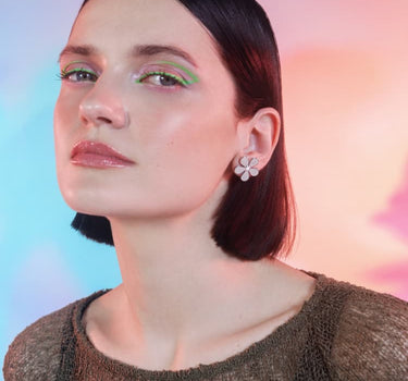 Silver Daisy Stud Earrings