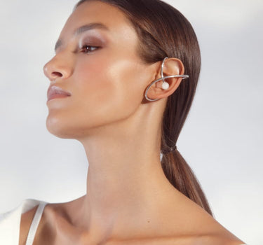 Silver Pearl Ear Cuff