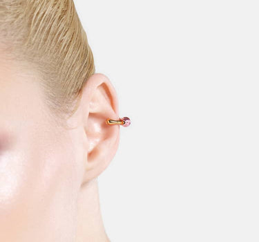 Casa Batlló huggie earcuff in gold and rose