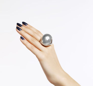 chunky ball ring in silver