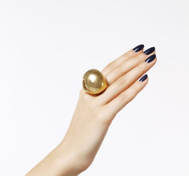 chunky ball ring in gold