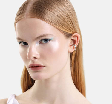 earcuff orgánico tipo capucha de plata