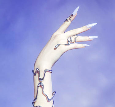 Silver Liquid Midi Ring