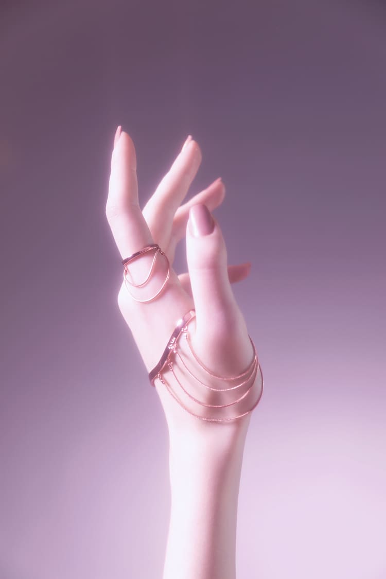 Set of Rose Gold Hand Chains