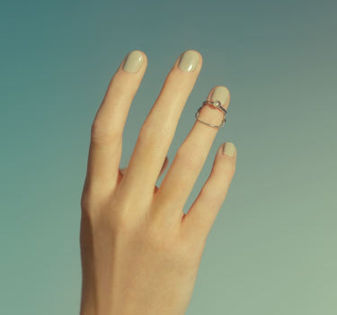 Silver Nail Ring with Chain