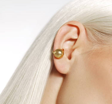 Gold Ball Huggie Ear Cuff Earring
