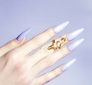 Liquid midi ring in gold