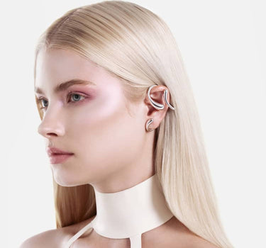 Full Ear Drops Ear Cuff - silver