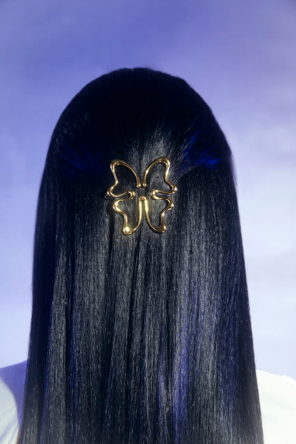 Butterfly hairclip in gold