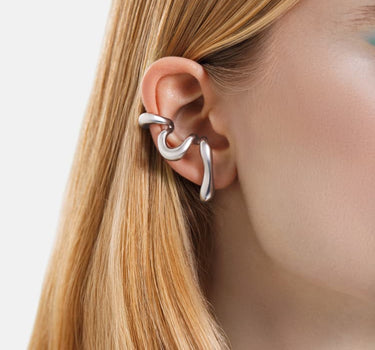 earcuff orgánico infinito de plata