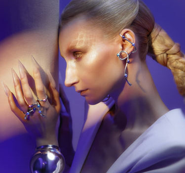 Casa Batlló dangle earcuff in silver