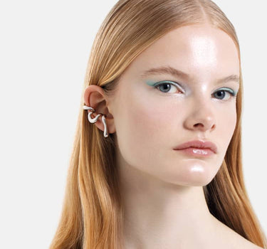 earcuff orgánico infinito de plata