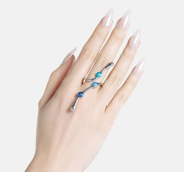 Anillo largo Casa Batlló en plata