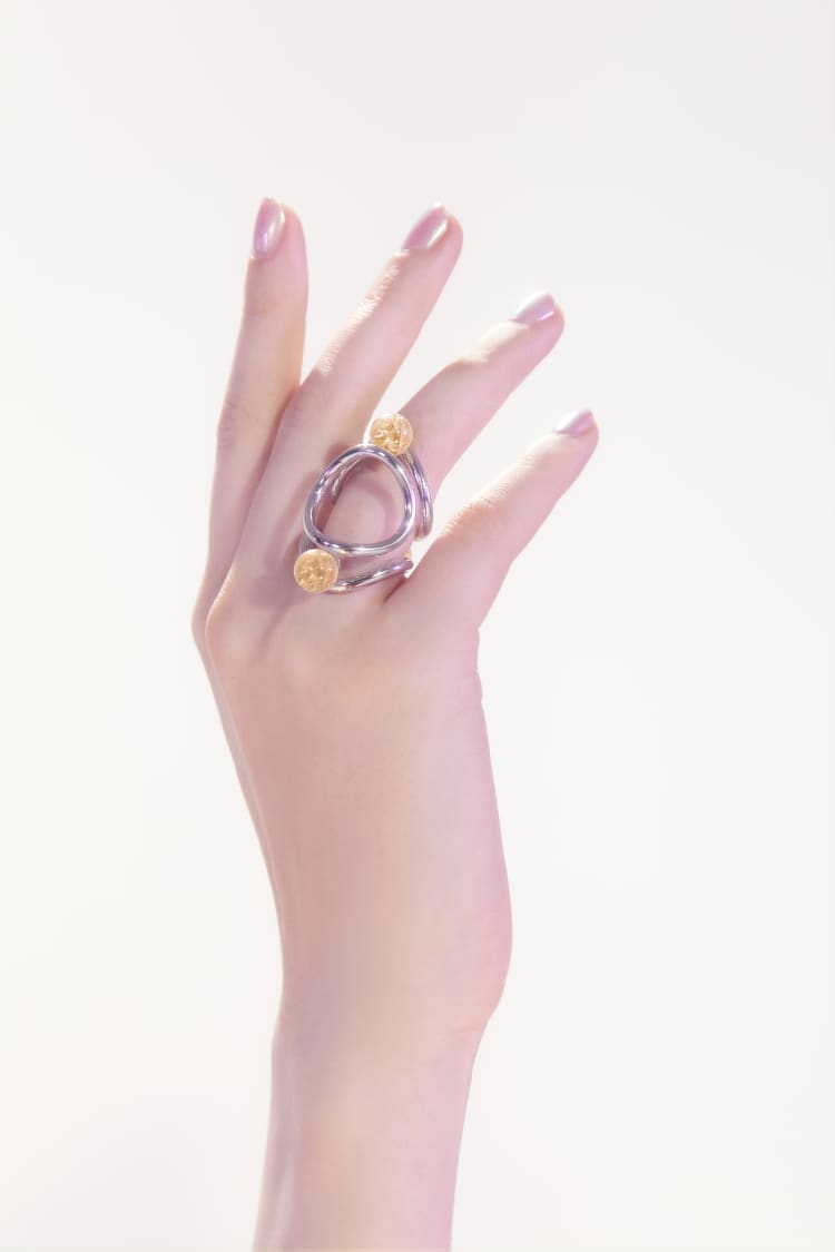 Silver Ring with Yellow Quartz