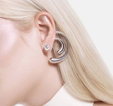 Spiral Drop Earrings - silver