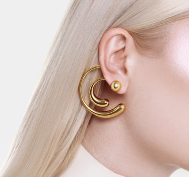 Spiral Drop Earrings - gold