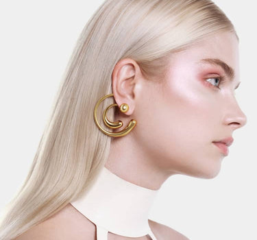 Spiral Drop Earrings - gold