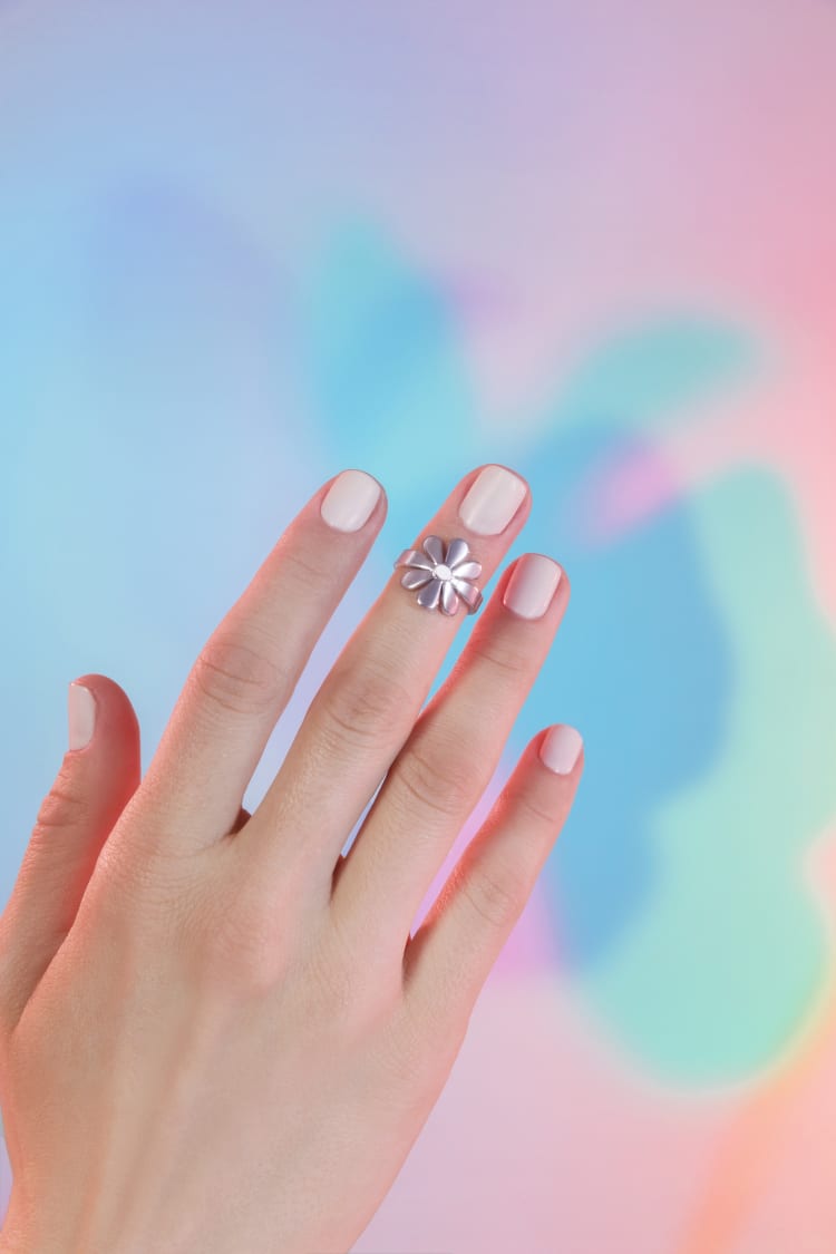 Silver Flower Midi Ring
