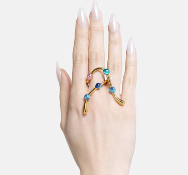 Casa Batlló asymmetric ring in gold